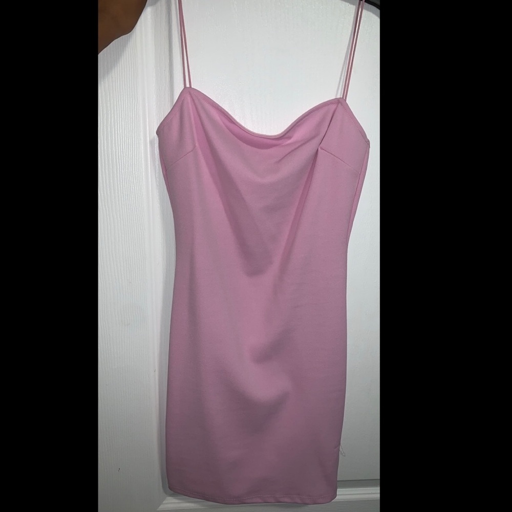 Pink bodycon mini dress